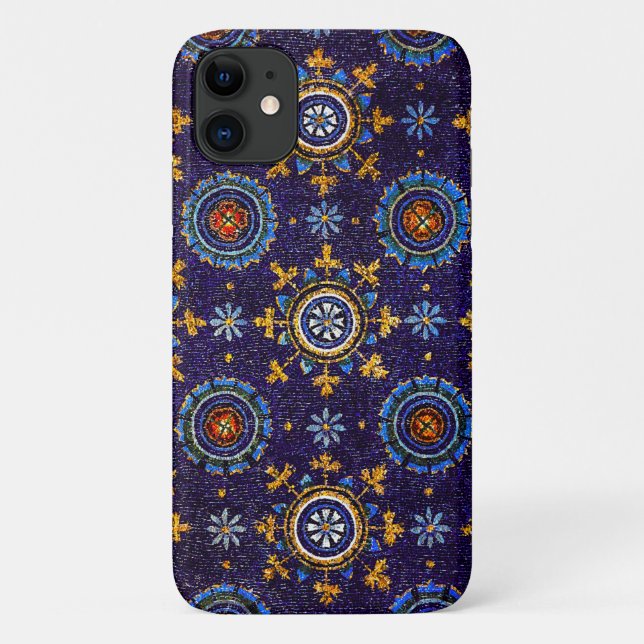 CAPA PARA iPhone 11 RAVENNA BYZANTINE MOSAICS,STARS,STARRY AZUL NOITE (Verso)