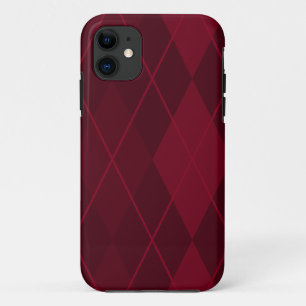 Capa Para iPhone 11 Red Argyle