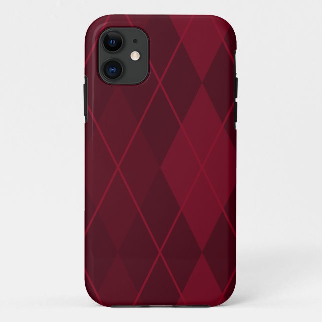 Capa Para iPhone 11 Red Argyle (Verso)