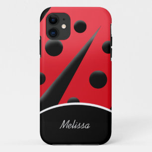 Capa Para iPhone 11 Red/Black Modern Ladybug iPhone 5 Case