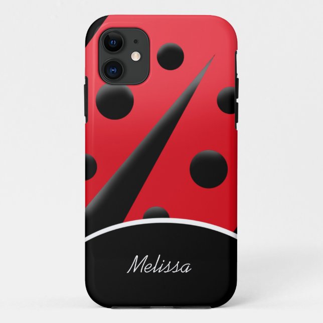 Capa Para iPhone 11 Red/Black Modern Ladybug iPhone 5 Case (Verso)