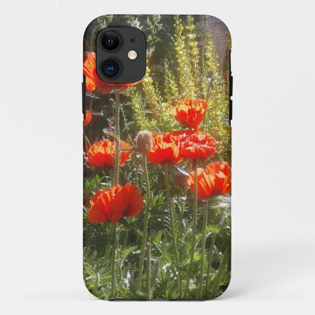 Capa Para iPhone 11 Red Poppy Feilds (Verso)