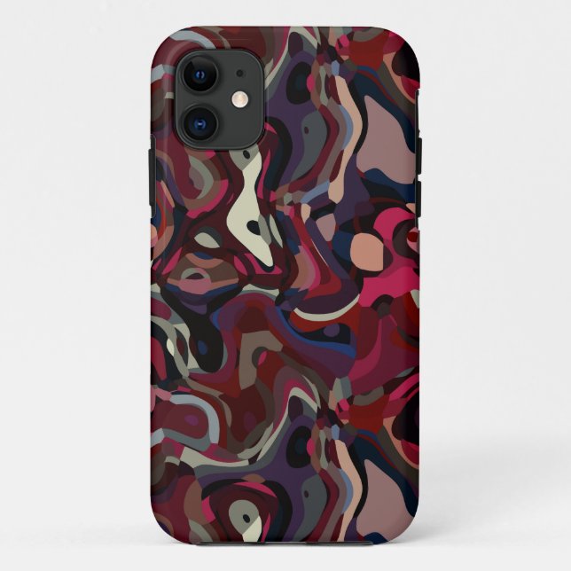 Capa Para iPhone 11 redemoinho abstrato rosa e roxo (Verso)