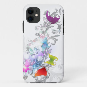 Capa Para iPhone 11 Redemoinhos e borboletas do abstrato