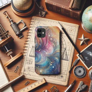 Capa Para iPhone 11 Redemoinhos e Faíscas de Arco-Íris Abstrato