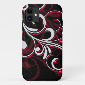Capa Para iPhone 11 Redemoinhos Vermelhos e Brancos