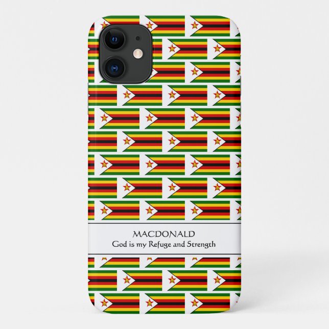 Capa Para iPhone 11 Refúgio de Escrituras Personalizadas do ZIMBABWE e (Verso)