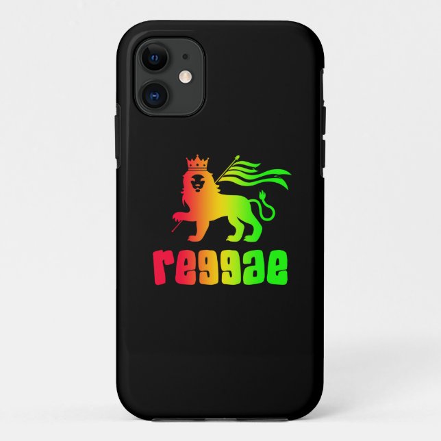 Capa Para iPhone 11 Reggae Rasta Lion (Verso)