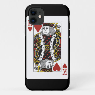 Capa Para iPhone 11 rei do cartão de jogo dos corações