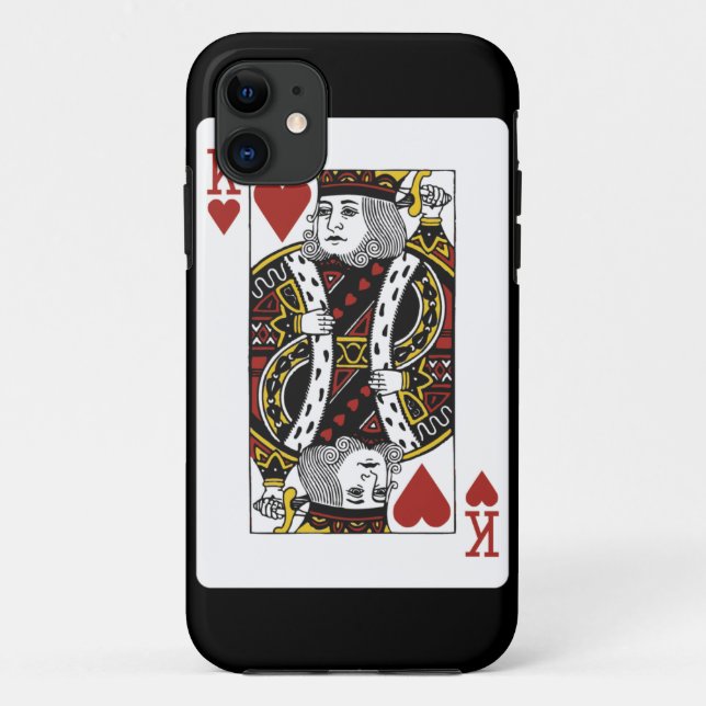 Capa Para iPhone 11 rei do cartão de jogo dos corações (Verso)