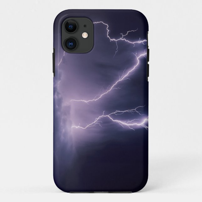 Capa Para iPhone 11 Relâmpago sobre o Vale do Lago Salgado, Utah. (Verso)