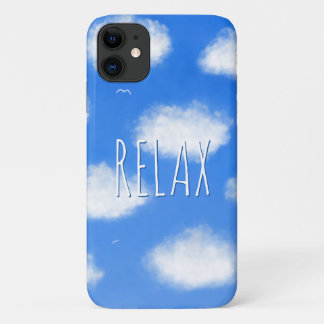 Capa Para iPhone 11 Relaxe as Nuvens do Céu Azul Cota Motivacional
