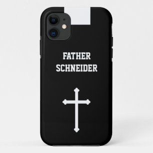 Capa Para iPhone 11 Religião do Colarinho Negro do Padre Católico