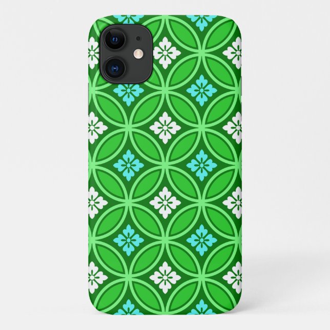 Capa Para iPhone 11 Remessa com Motif Flor, Sombras de Jade Verde (Verso)