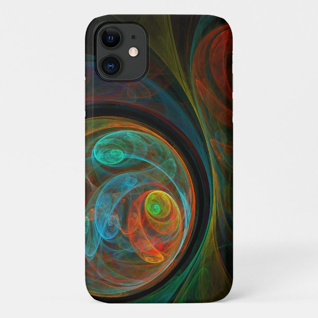 Capa Para iPhone 11 Renascimento de Abstrato de Arte Azul (Verso)