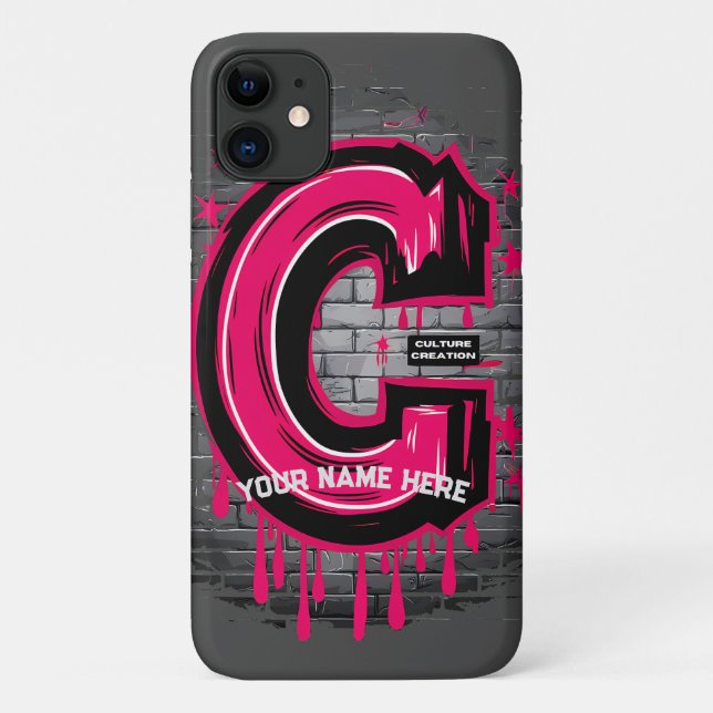 Capa Para iPhone 11 Rep Seu Nome: Carta De Grafite Personalizável "C" (Verso)