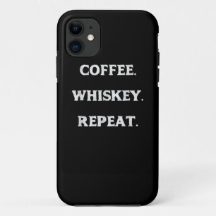 Capa Para iPhone 11 Repetição de Whiskey do Café