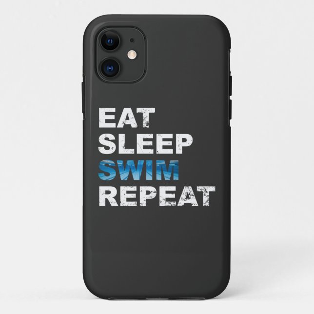 Capa Para iPhone 11 Repetir a Natação do Sono - Presente Engraçado par (Verso)
