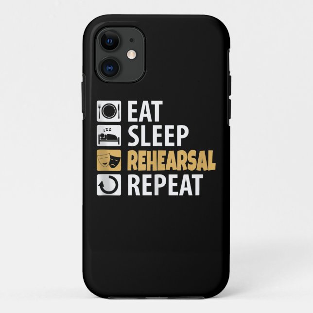 Capa Para iPhone 11 Repetir o ensaio de sono (Verso)