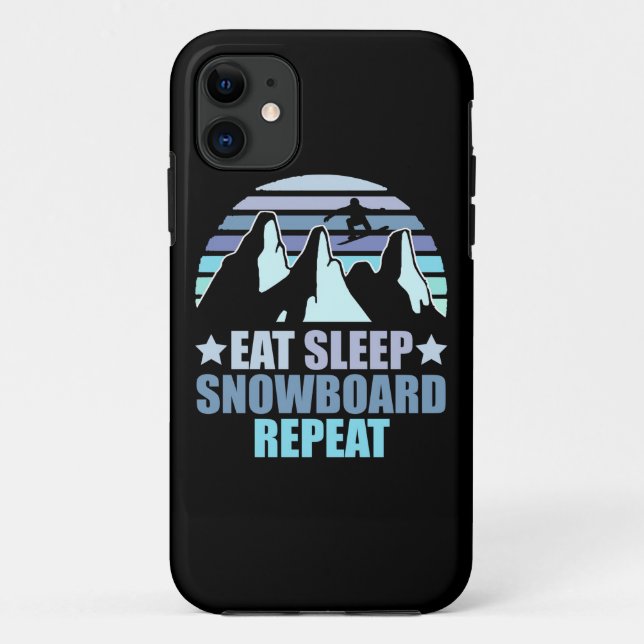 Capa Para iPhone 11 Repetir quadro de neve para dormir (Verso)
