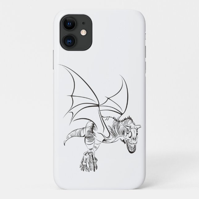 Capa Para iPhone 11 Réptil Alado / Tribal (Verso)