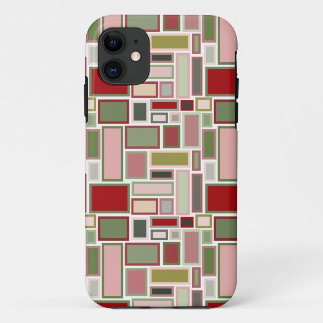 Capa Para iPhone 11 Retângulos de Natal Boho (Verso)