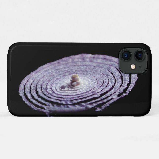 Capa Para iPhone 11 Retrato de cebola vermelha (Verso (horizontal))
