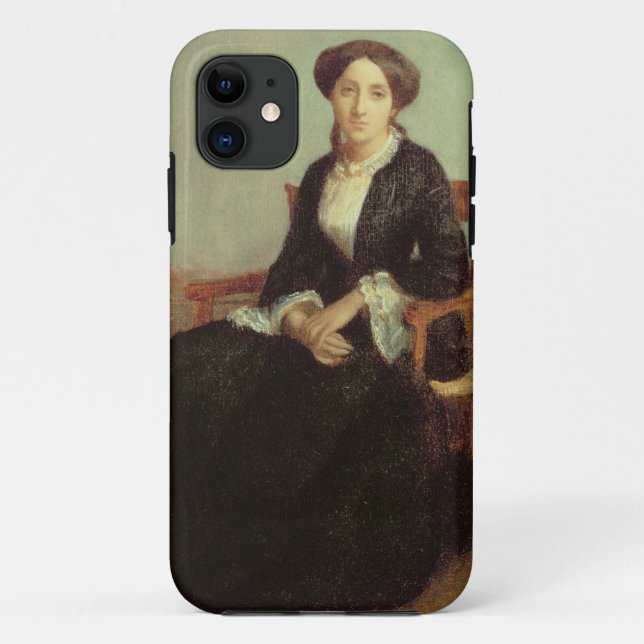 Capa Para iPhone 11 Retrato de Genevieve Celine, 1850 (óleo em canvas) (Verso)