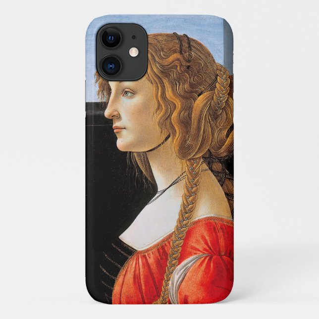 Capa Para iPhone 11 Retrato de uma Senhora, Sandro Botticelli (Verso)