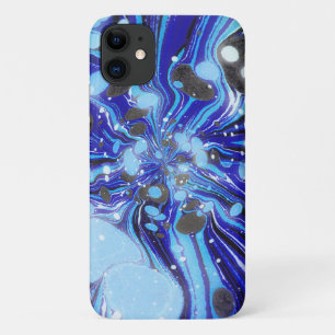 Capa Para iPhone 11 Retro Blues Abstrato de Arte Flutuante