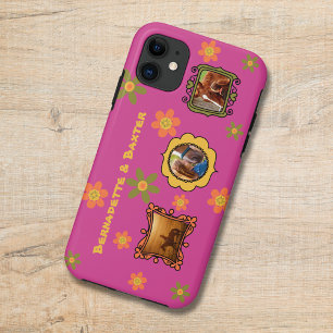 Capa Para iPhone 11 Retro Daisy 3 Photo Horse Pet Collage and Name