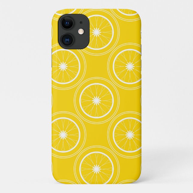 Capa Para iPhone 11 Retro de limão amarelo-abstrato (Verso)