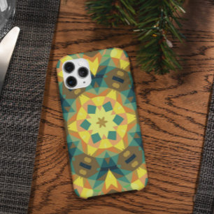 Capa Para iPhone 11 Retro Mandala Flor Amarelo Verde e Laranja