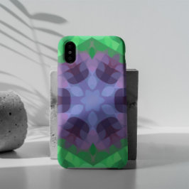 Capa Para iPhone 11 Retro Mandala Flor Roxo e Verde