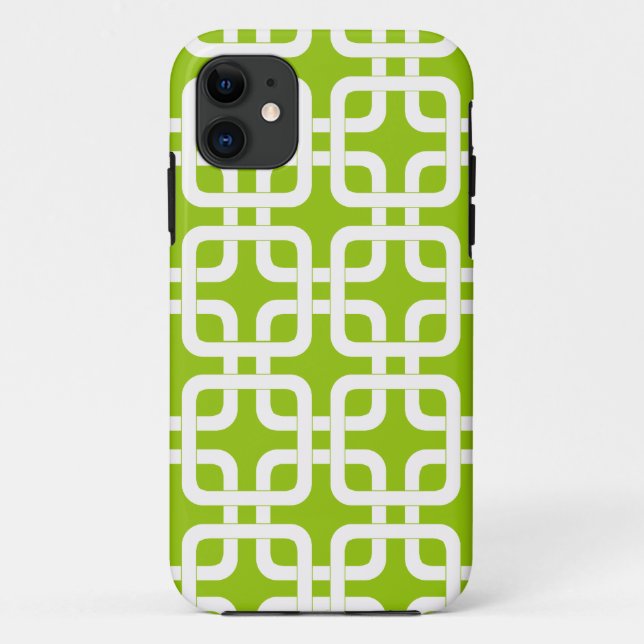 Capa Para iPhone 11 Retro Quadrado Moderno do Médio do Século Mod (Verso)
