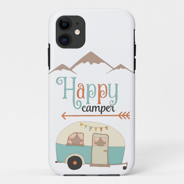 Capa Para iPhone 11 Retro RV de Camper Cute Feliz (Verso)