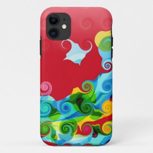 Capa Para iPhone 11 Retro Swirl Colorful Graphic Design