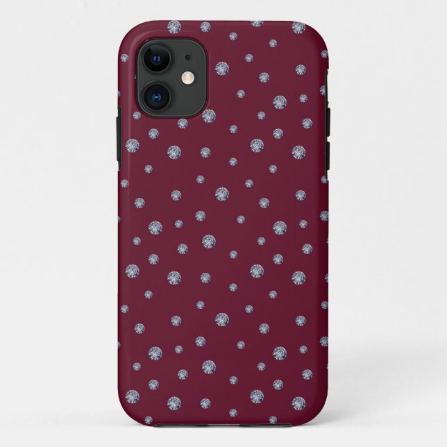 Capa Para iPhone 11 Rinotronas em vermelho escuro (Verso)