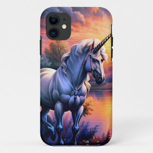 Capa Para iPhone 11 Rio Unicórnio do Lago Sunset Sete