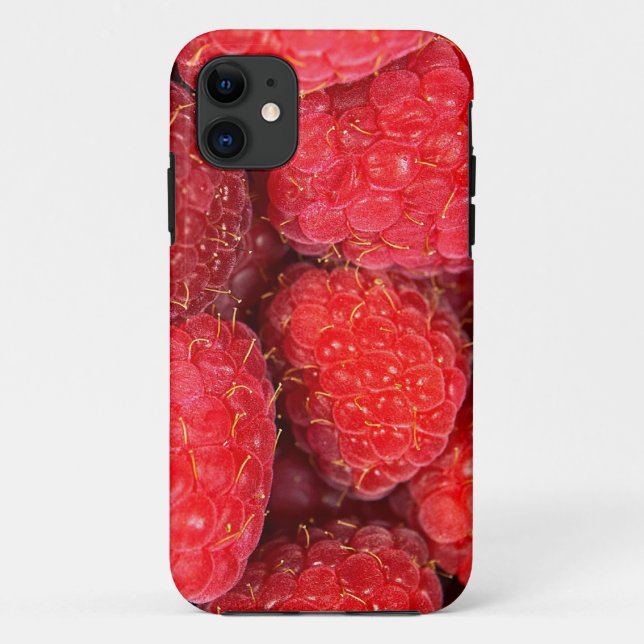 Capa Para iPhone 11 Ripe framboesas vermelhas (Verso)