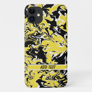 Capa Para iPhone 11 Rochas de preto, branco e amarelo 