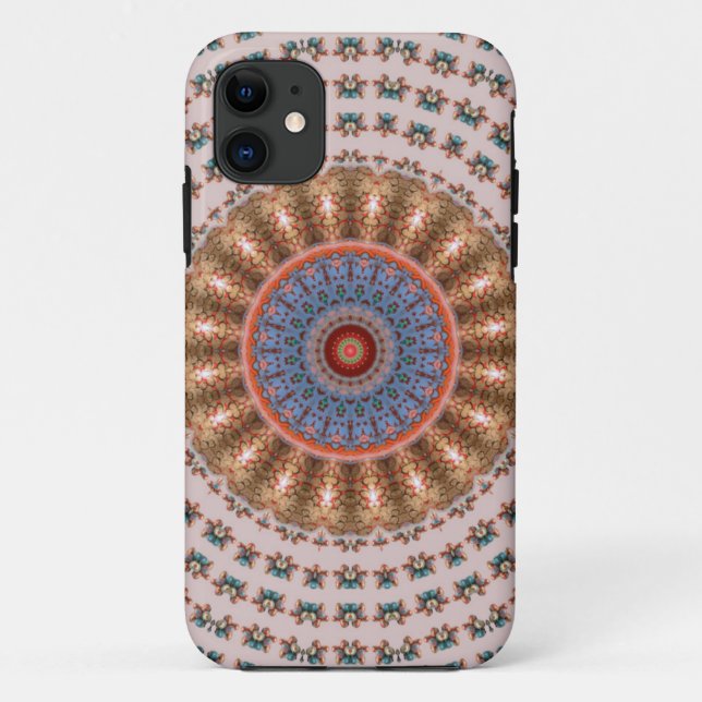 Capa Para iPhone 11 Roda Mandala Marrom Claro (Verso)