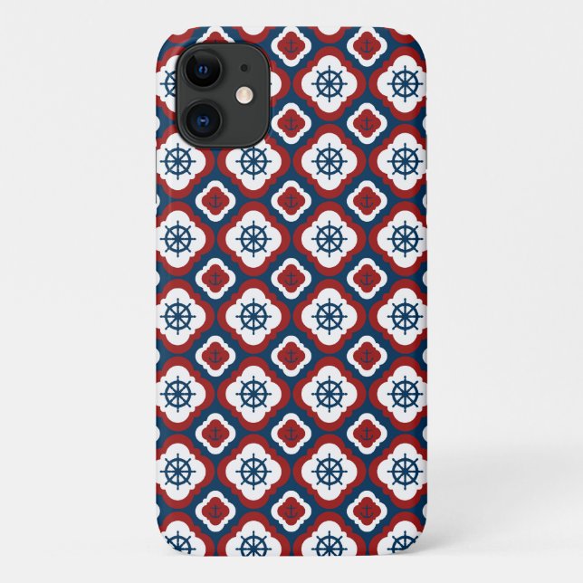Capa Para iPhone 11 Rodas e Âncoras dos Navios (Verso)