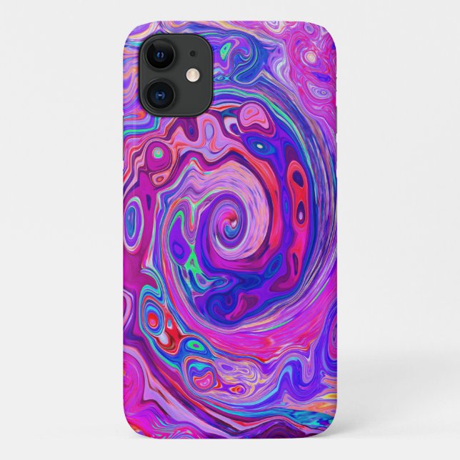 Capa Para iPhone 11 Rodovalho-roxo e Abstrato cor-de-laranja (Verso)