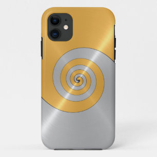Capa Para iPhone 11 Rolha de metal brilhante Dourada e sem prata