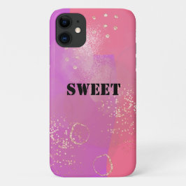 Capa Para iPhone 11 Romantic glitter pink art
