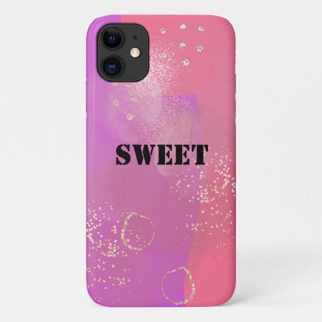 Capa Para iPhone 11 Romantic glitter pink art (Verso)