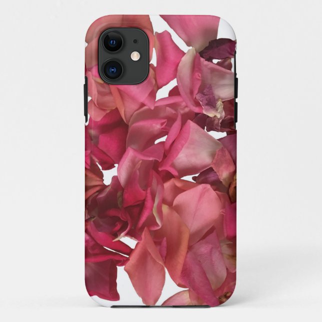 Capa Para iPhone 11 Romântico-Rosa-Petal rosa (Verso)