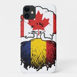 Capa Para iPhone 11 Romênia, Canadá, Romênia, Canadá, Árvore Bandeira