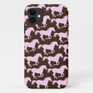 Capa Para iPhone 11 Rosa 311 & impressão do cavalo de Brown